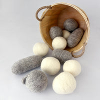 12 boules de séchage en laine imparfaites