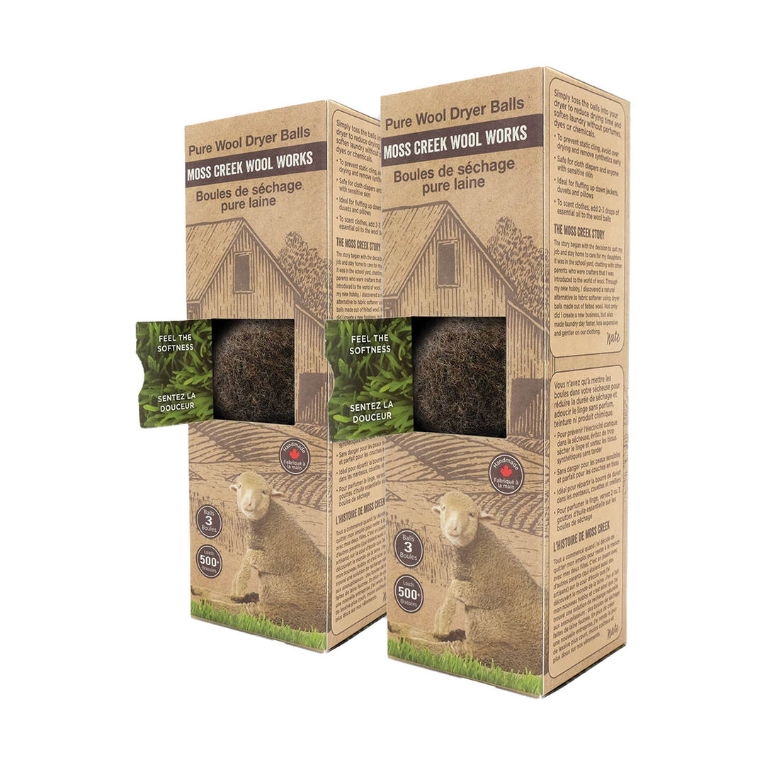 Moss Creek Barn Boxes - 3 Wool Dryer Balls