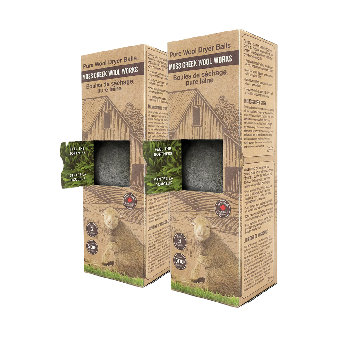 Moss Creek Barn Boxes - 3 Wool Dryer Balls