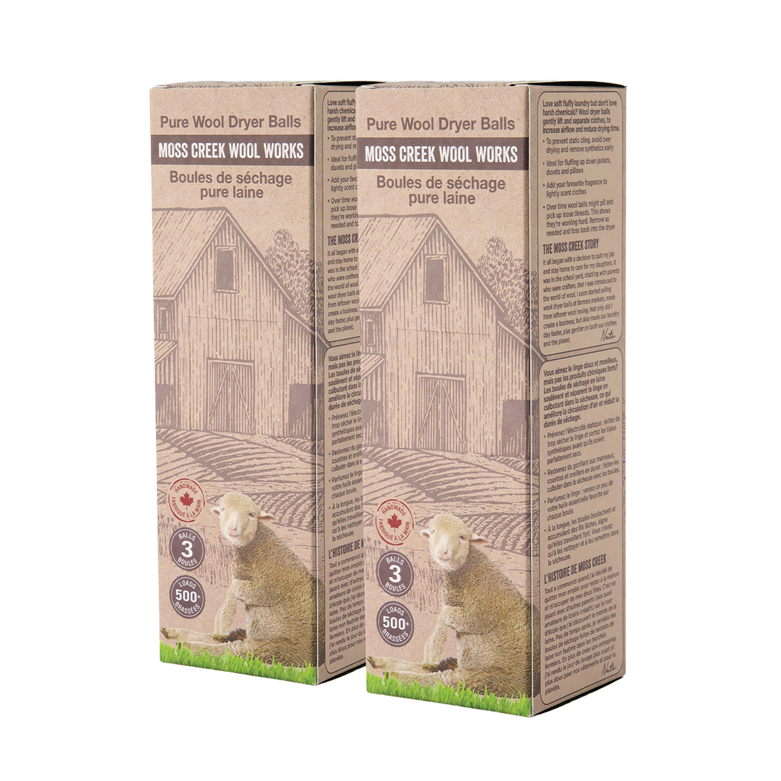 Moss Creek Barn Boxes - 3 Wool Dryer Balls