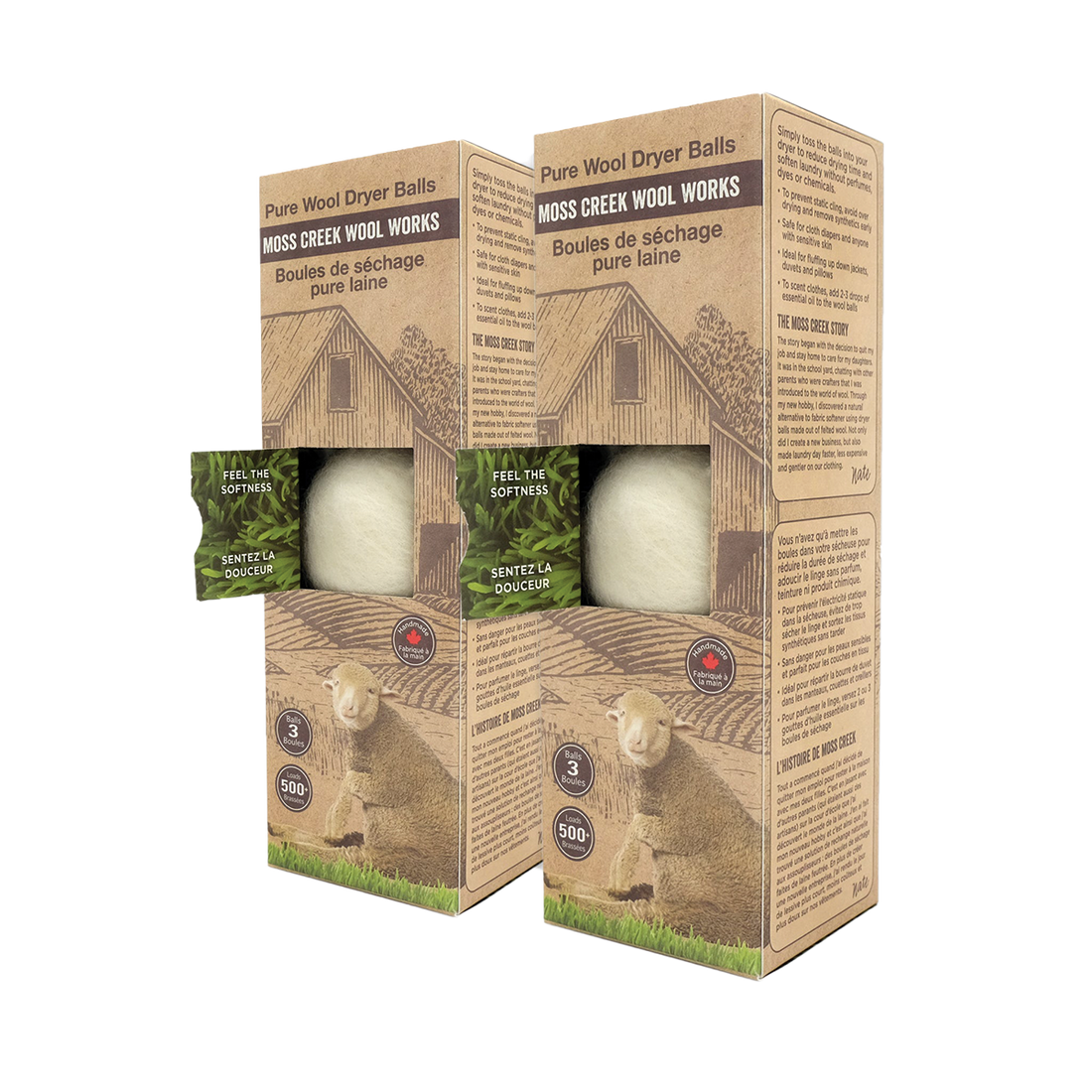 Moss Creek Barn Boxes - 3 Wool Dryer Balls