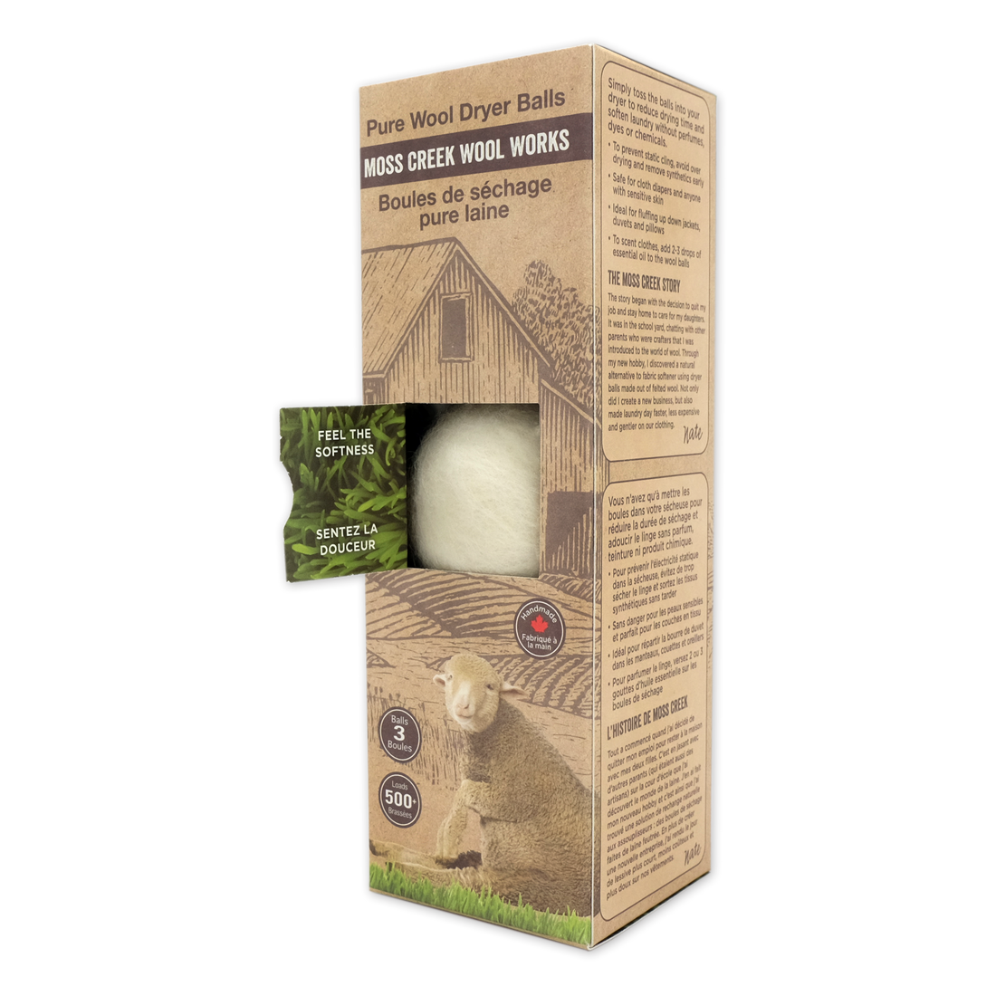 Moss Creek Barn Boxes - 3 Wool Dryer Balls