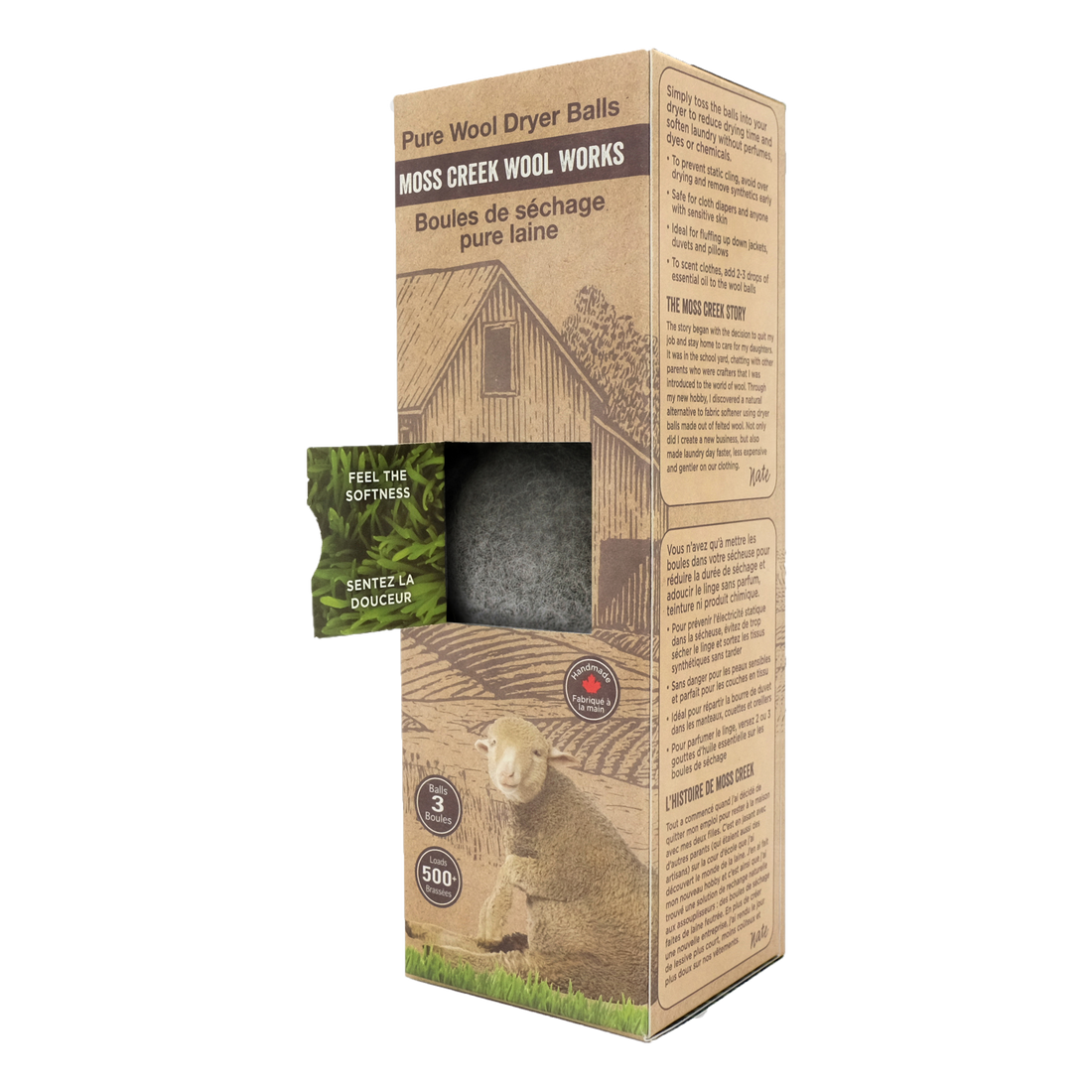 Moss Creek Barn Boxes - 3 Wool Dryer Balls
